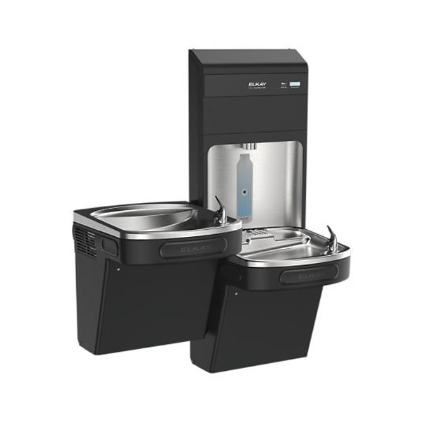 ELKAY LZSTL8WSBPRO-FLP4 BLACK STAINLESS PRO FILTRATION BOTTLE FILLER & BI-LEVEL ADA WATER COOLER ELKAY LZSTL8WSBPRO-FLP4 BLACK STAINLESS PRO FILTRATION BOTTLE FILLER & BI-LEVEL ADA WATER COOLER
