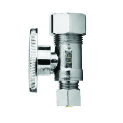 EVERFLOW SUPPLIES INC 82358PR-NL CHROME PLATED LEAD-FREE STRAIGHT STOP VALVE 5/8 OD X 3/8 OD (1/4 TURN)