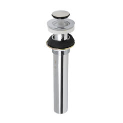 PUSH & LOCK POP-UP SINK DRAIN WITH OVERFLOW - CHROME PLATED BRASS