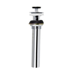 CHROME PLATED BRASS PUSH & LOCK POP-UP SINK DRAIN W/ OVERFLOW