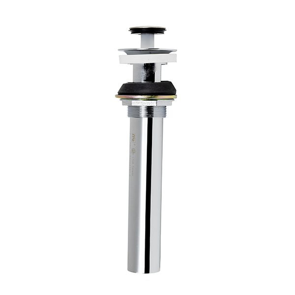 CHROME PLATED BRASS PUSH & LOCK POP-UP SINK DRAIN W/ OVERFLOW CHROME PLATED BRASS PUSH & LOCK POP-UP SINK DRAIN W/ OVERFLOW